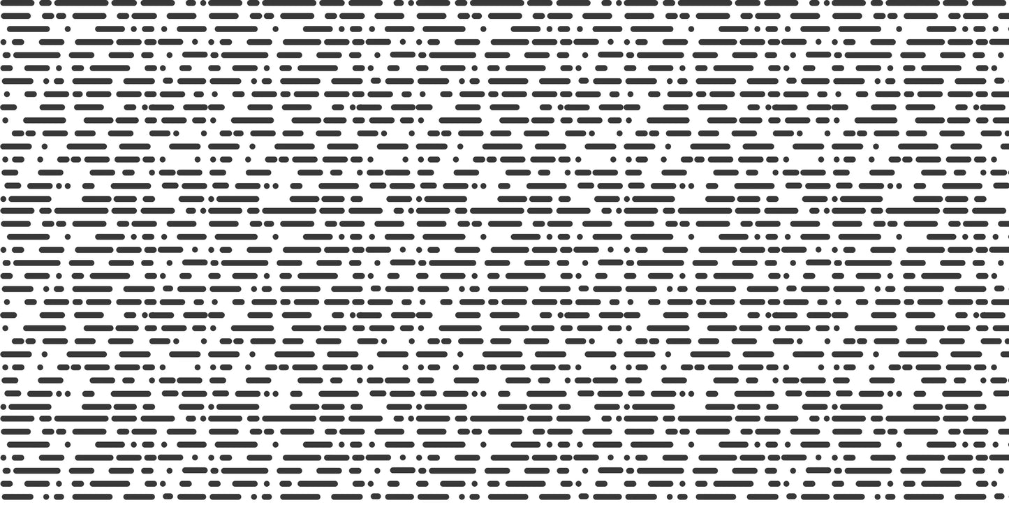 Modern white vinyl wrapping paper with black lines and dotted geometric patterns; unique, seamless, and ideal for stylish gift wrap.