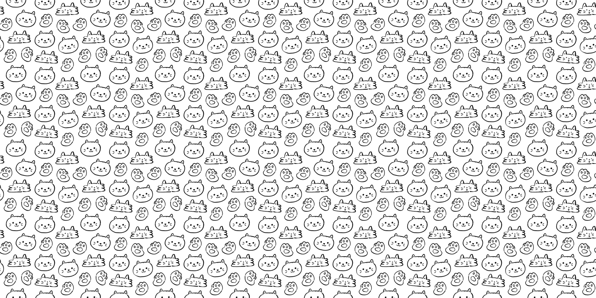 InkBird Print Studio vinyl gift wrap, black and white cat face pattern, seamless design, various expressions, ideal for custom wrapping.