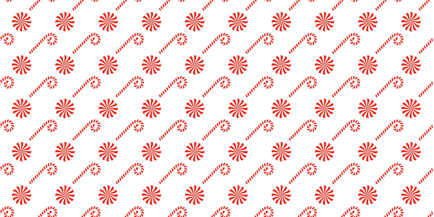 InkBird Print Studio vinyl wrapping paper with red and white candy canes, peppermint swirls; glossy adhesive, festive holiday pattern.