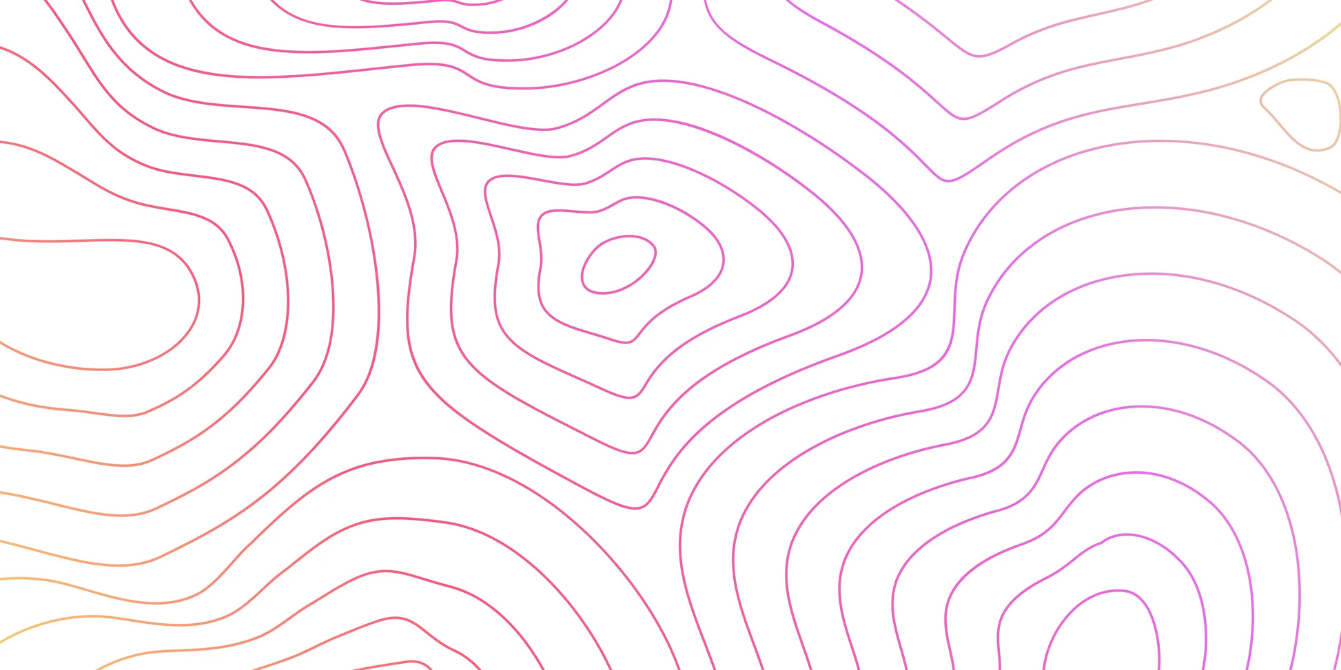 Minimalist vinyl gift wrap with white background and vibrant orange-to-pink wavy contour lines in abstract organic shapes.
